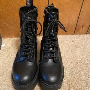 Black platform boots